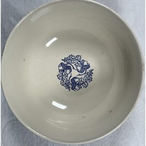 Blair Blue Thistle Stoneware‎ Mixing Serving Bowl Made in USA Cobalt Large